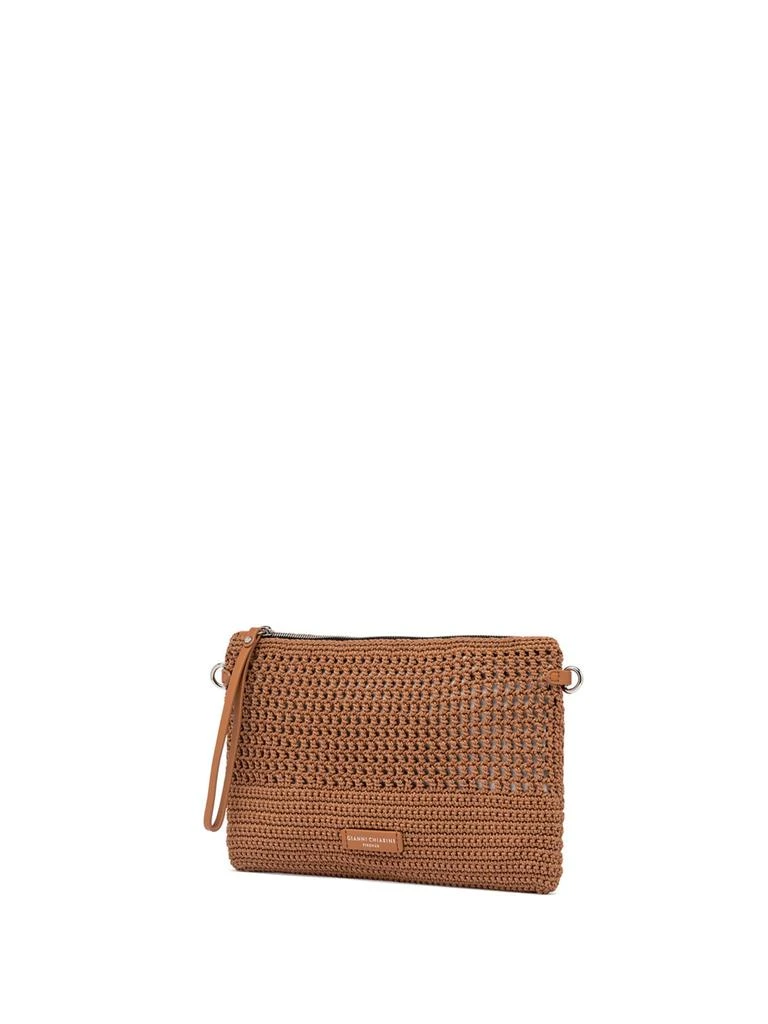 Gianni Chiarini Victoria Leather Clutch Bag In Crochet Fabric 2