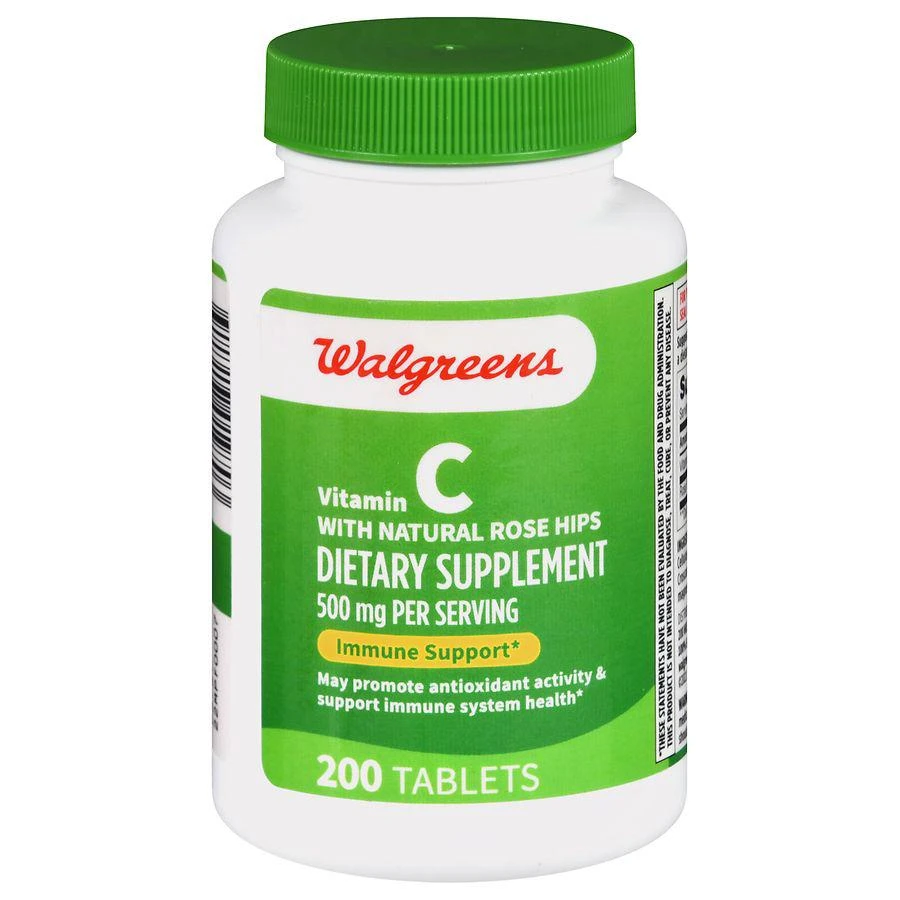 Walgreens Vitamin C with Natural Rose Hips 500 mg Tablets (200 days) 1