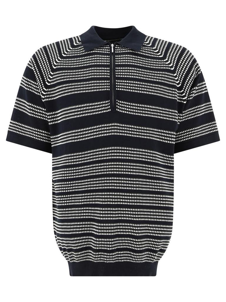 Beams Plus Beams Plus Half-Zip Jacquard Polo Shirt