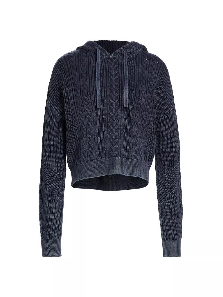 ATM Anthony Thomas Melillo Cotton Cable-Knit Drawstring Hoodie 1