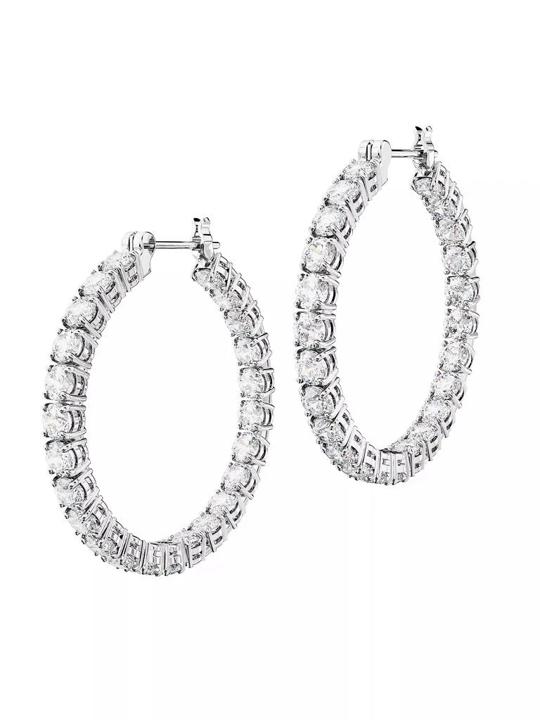 Swarovski Matrix Rhodium-Plated & Crystal Inside-Out Hoop Earrings 3