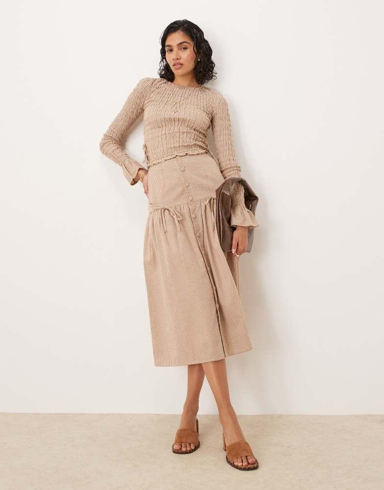 AURALEE Blue & White Airy Smooth Cashmere Maxi Skirt - Dresses