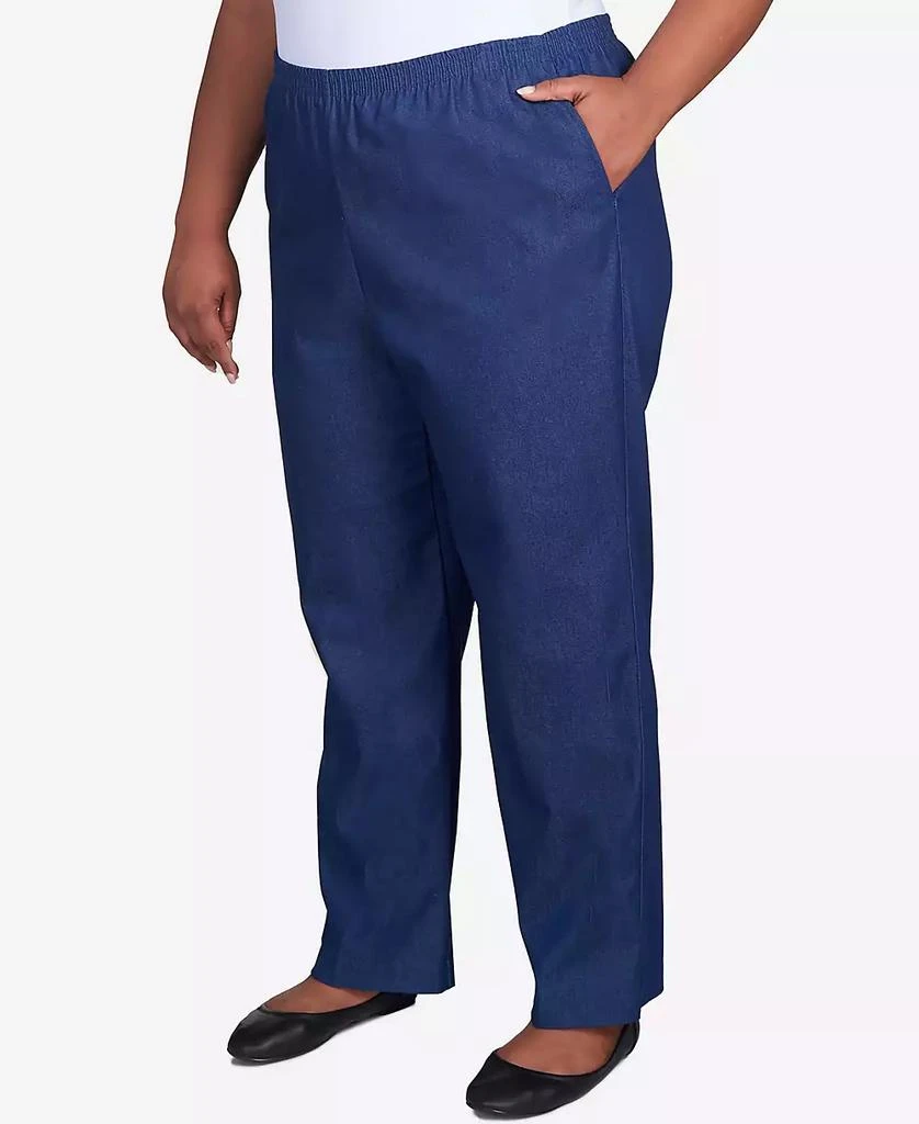 Alfred Dunner Plus Size Classic Denim Pull-On Straight-Leg Short Length Pants 4