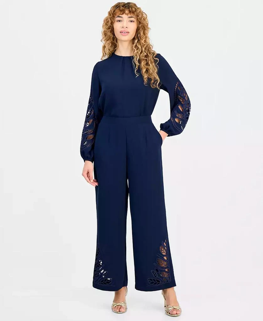 Tahari Women
s Embroidered-Hem Wide-Leg Pants