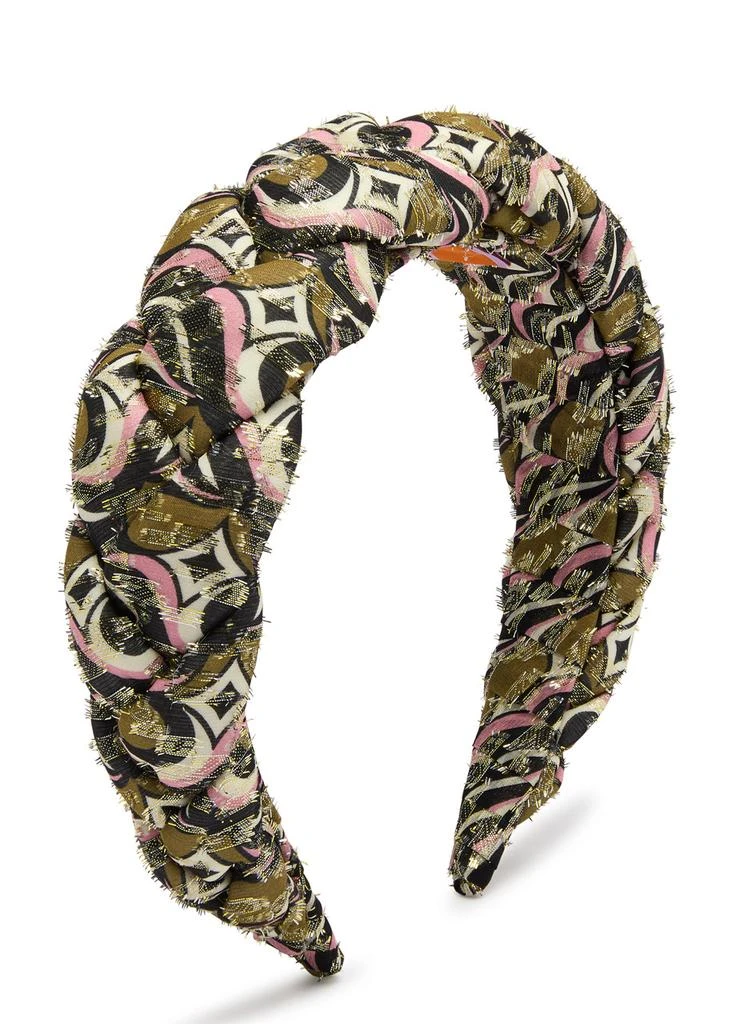 LA DOUBLE J Rapunzel metallic silk-blend headband 1