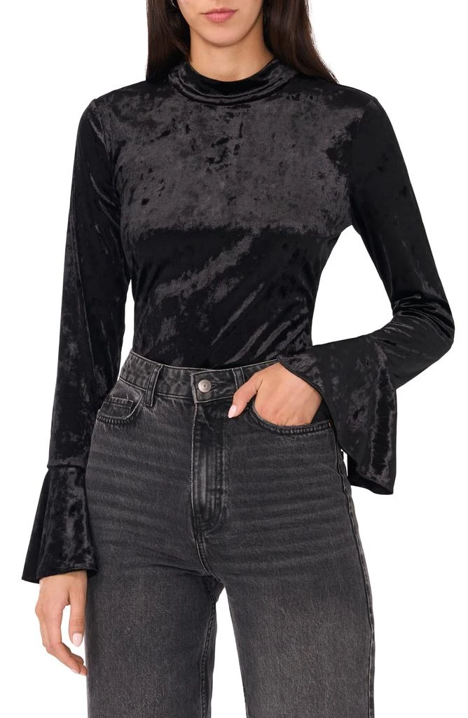Parker Long Bell Sleeve Back Keyhole Velvet Top 1