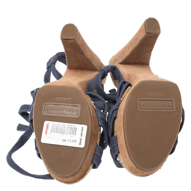 Marc Jacobs Marc Jacobs Blue Denim Platform Ankle Wrap Sandals Size 38 6