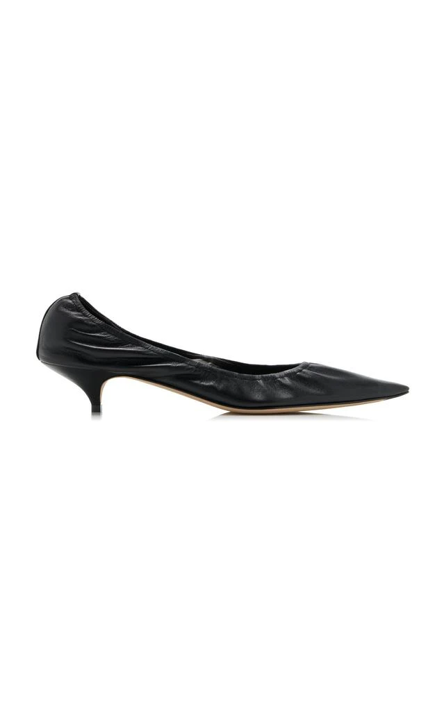 The Row The Row - Liisa Leather Kitten Heel Pumps - Black - IT 39.5 - Moda Operandi 1