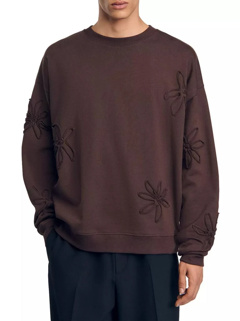 Sandro Oversized Floral Sweatshirt 2