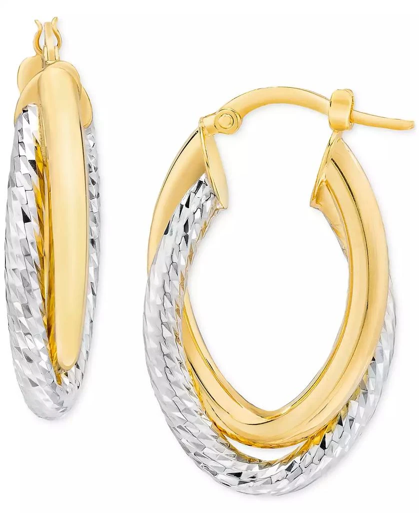 14k Gold Hoop Macys Earrings White Gold 14k Gold Hoop Macys Cross Earrings  2836 Macy's 1-Pair Signature