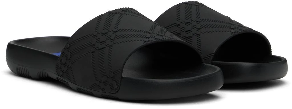 Burberry Men’s Dive Embossed Check Black Slides Burberry Men main image 3