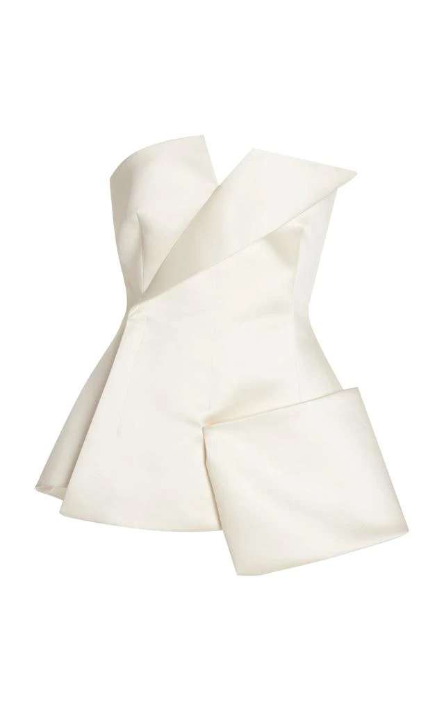 A.W.A.K.E. Mode A.W.A.K.E. MODE - Asymmetric Satin Corset Top - Ivory - FR 34 - Moda Operandi 1