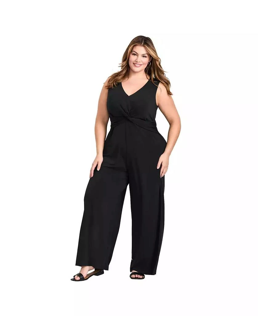 AVENUE Women's Plus Size Audrey Twist Front Jumpsuit 1