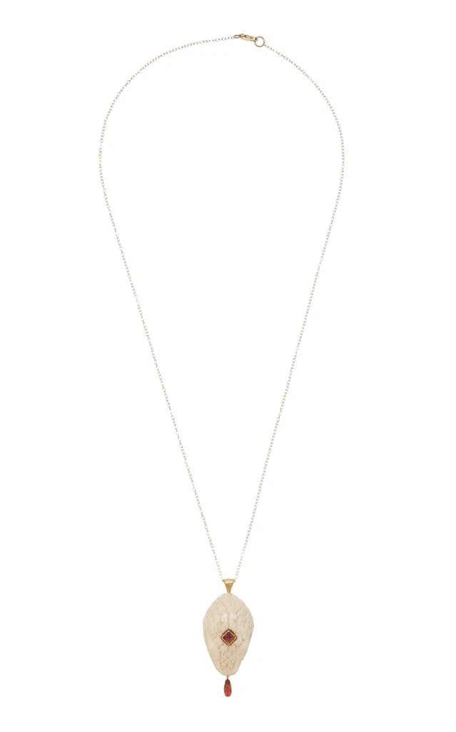 Annette Ferdinandsen Annette Ferdinandsen - Year Of The Snake 14K Yellow Gold; Garnet Pendant Necklace - Gold - OS - Moda Operandi - Gifts For Her 1