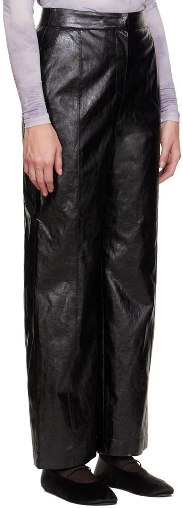 LVIR Black Grained Faux-Leather Pants 2