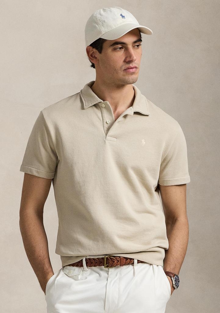 Ralph Lauren Loopback Fleece Polo Collar Short Sleeve Sweatshirt