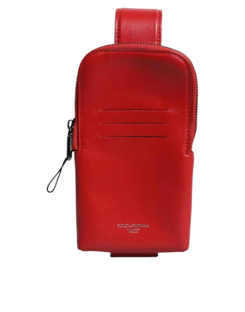 Dolce 
Gabbana Leather Logo Zip Around Card Holder Wide Strap Men
s Wallet (Pre-Owned)