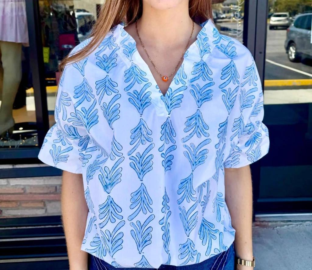 Finley Finley - Crosby Palmetto Print Top