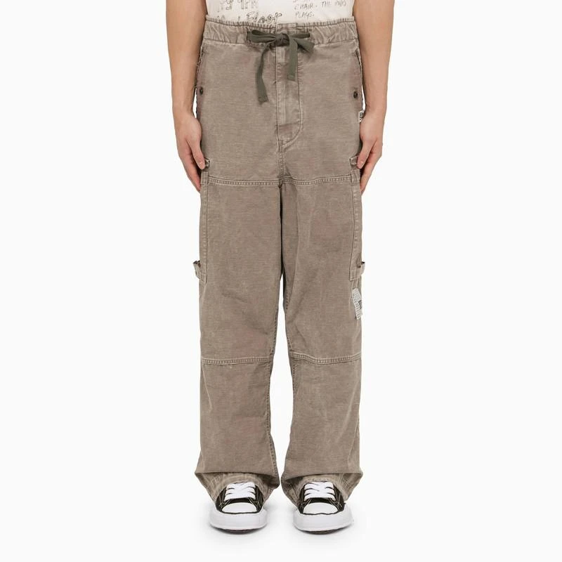 Maison MIHARA YASUHIRO Grey washed effect cotton trousers 1