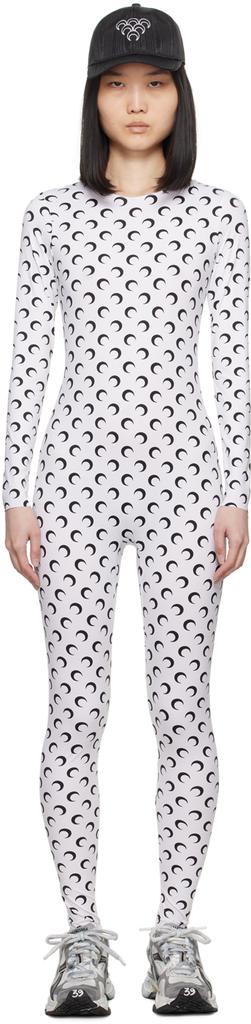 MARINE SERRE Tan All Over Moon Jumpsuit - Jumpsuits