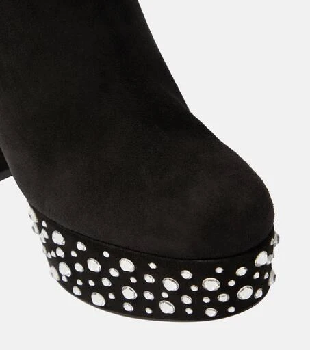 Gianvito Rossi Crystal Holly suede platform ankle boots 6