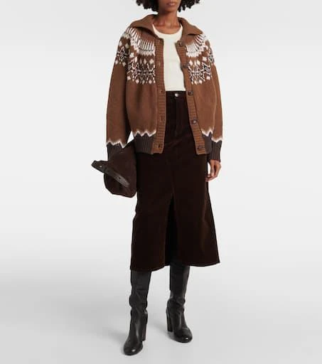 FRAME The Cord corduroy midi skirt 2