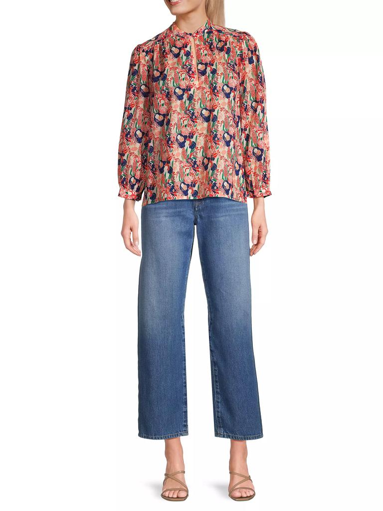 Birds of Paradis Bailey Floral Cotton Blouse