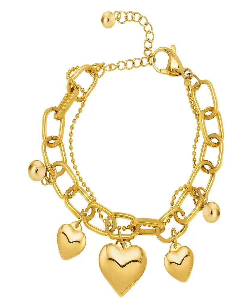 Macy
s Multi Heart 14K Gold Plate Bracelet