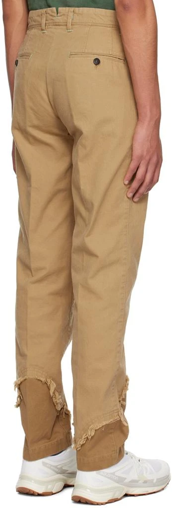 Facetasm Beige Frayed Trousers 3