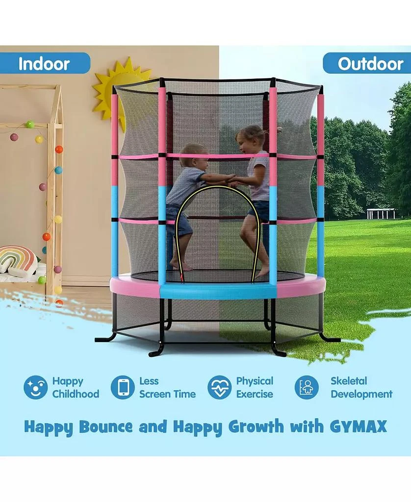 SKONYON 55 Inch Kids Recreational Trampoline Bouncing Jumping Mat with Enclosure Net 6