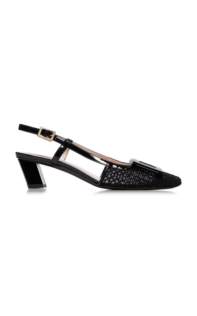 Roger Vivier Roger Vivier - Jacquard Mesh Slingback Pumps - Black - IT 36 - Moda Operandi