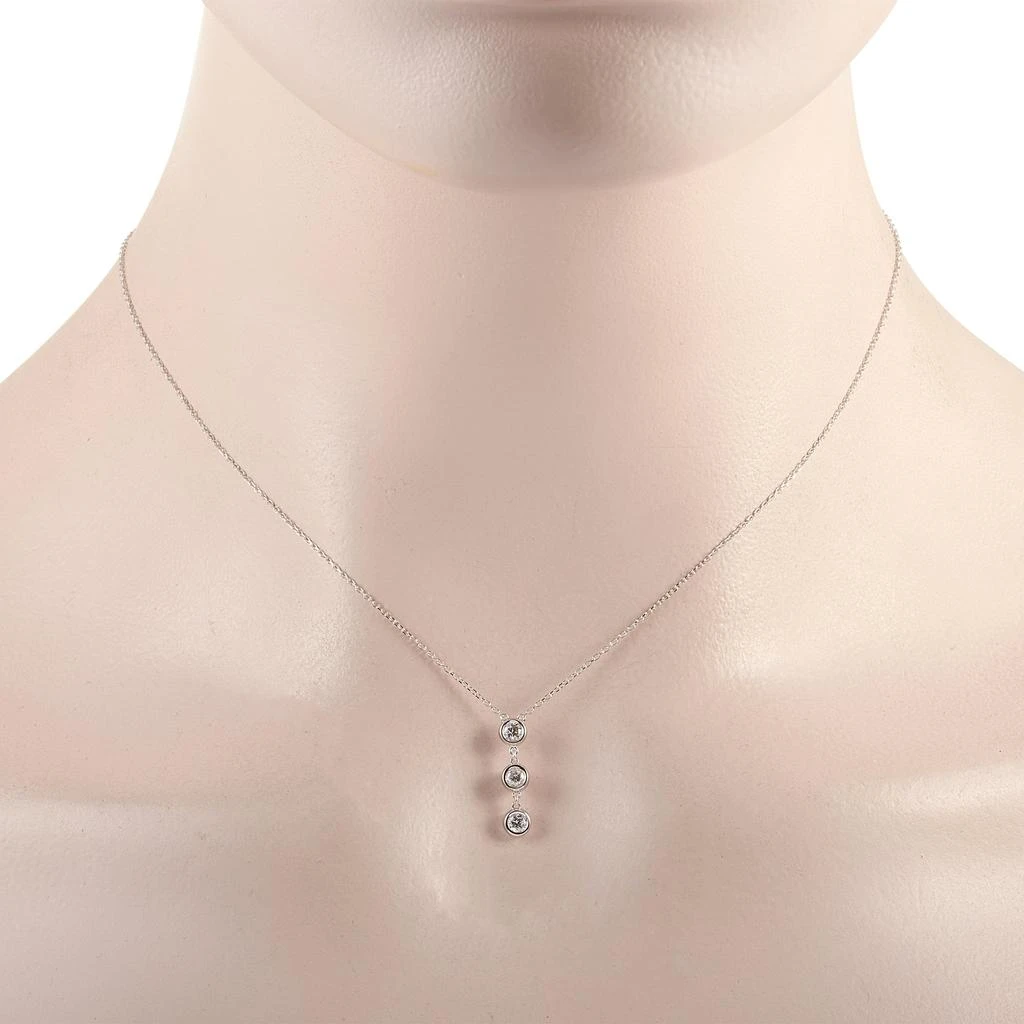 Non Branded 14K White Gold 0.25 ct Diamond Pendant Necklace 2