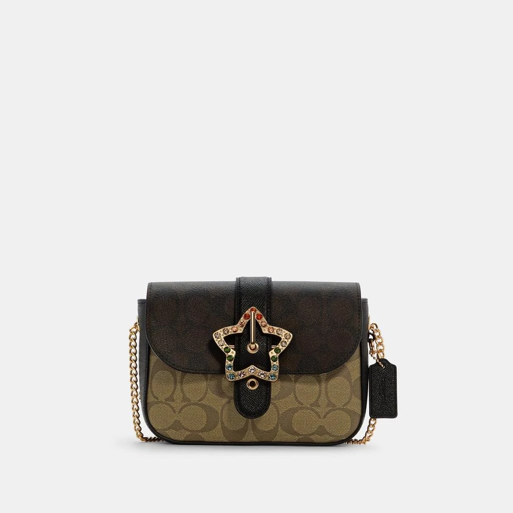 Coach Coach Outlet Gemma Crossbody In Blocked Signature Canvas With Star Buckle 1