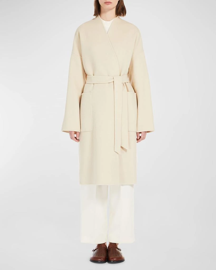 Weekend Max Mara Eris Wrap-Front Virgin Wool Peacoat 2