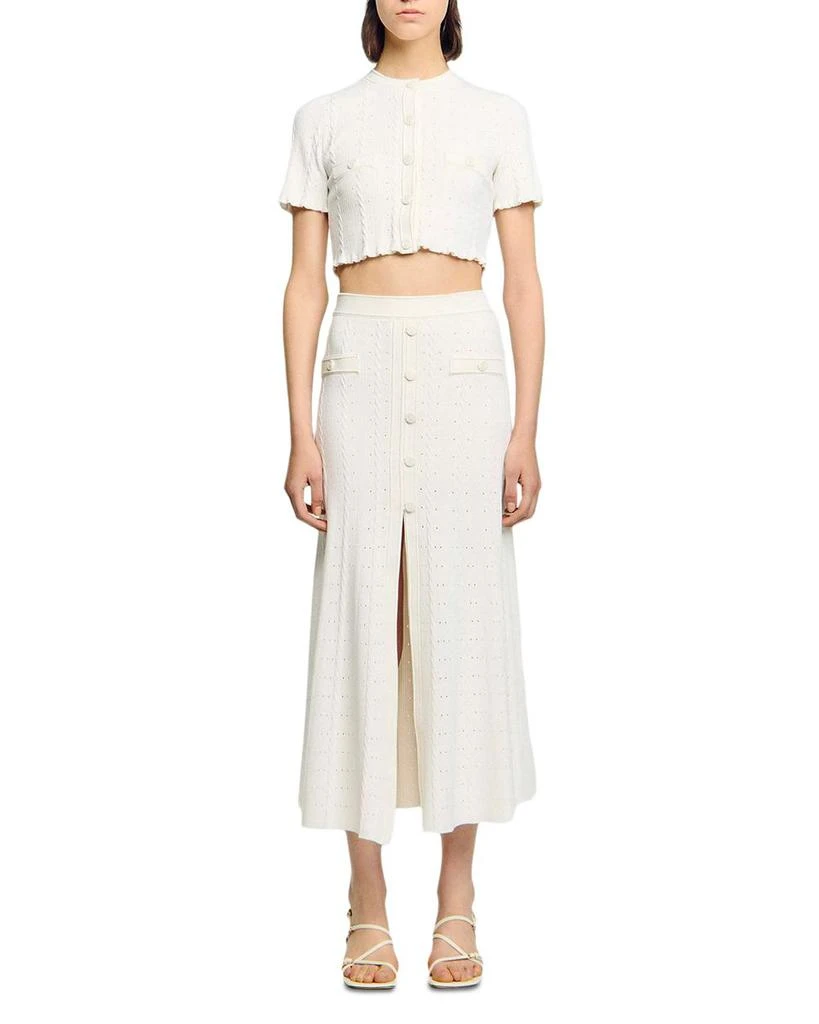 Sandro Pointelle Knit Maxi Skirt 5