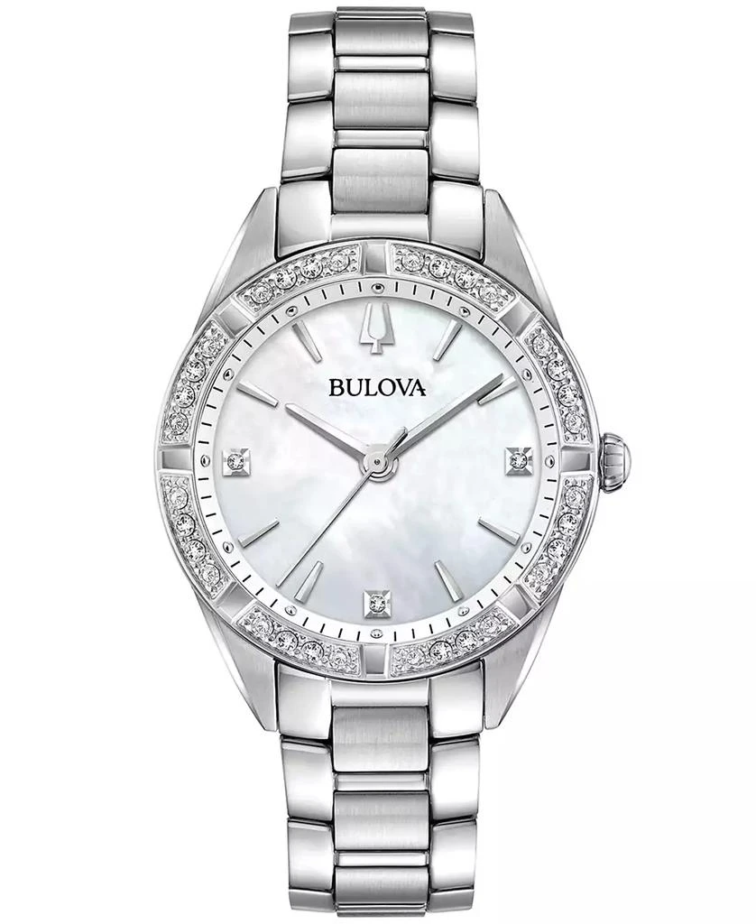 Bulova Women's Sutton Diamond (1/10 ct. t.w.) Stainless Steel Bracelet Watch 32.5mm 1
