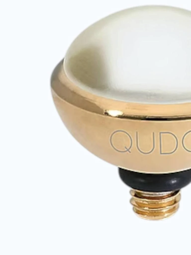 Qudo Women
s Bottone Ring Toppers In Cream Pearl 2