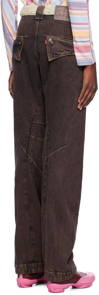 Kiko Kostadinov Brown Paneled Levi's Edition Jeans 3