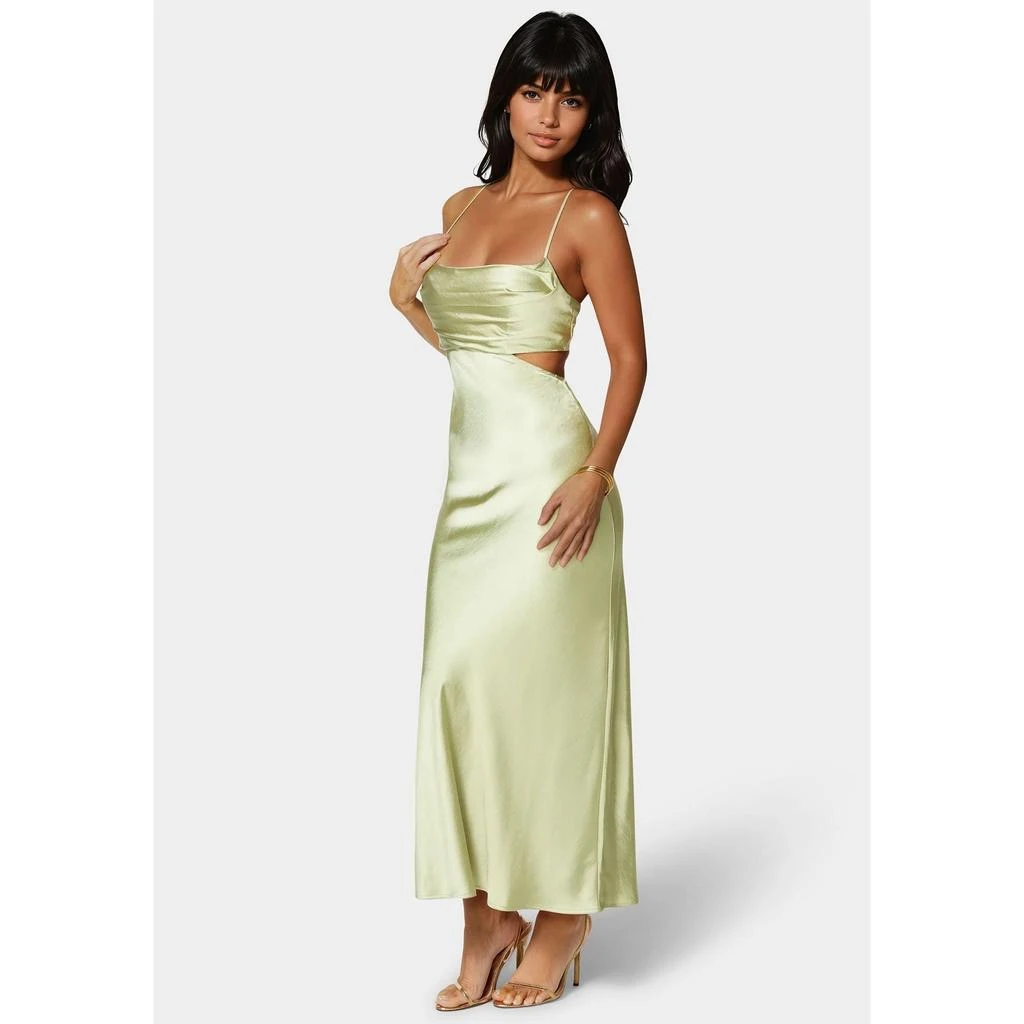 Bebe Women
s Open Back Cut Out Midi Slip Dress 2