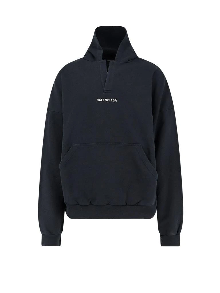 Balenciaga Balenciaga Logo Printed Polo Hoodie from Cettire