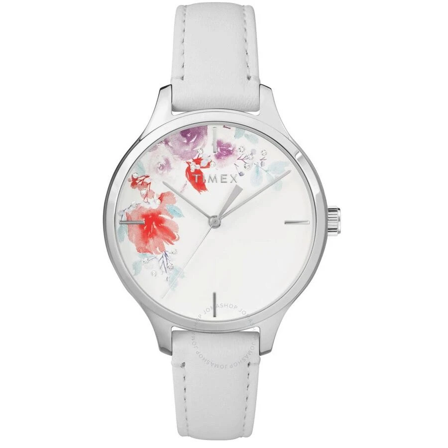 Timex Quartz White Dial Ladies Crystal Bloom Watch TW2R66800 1
