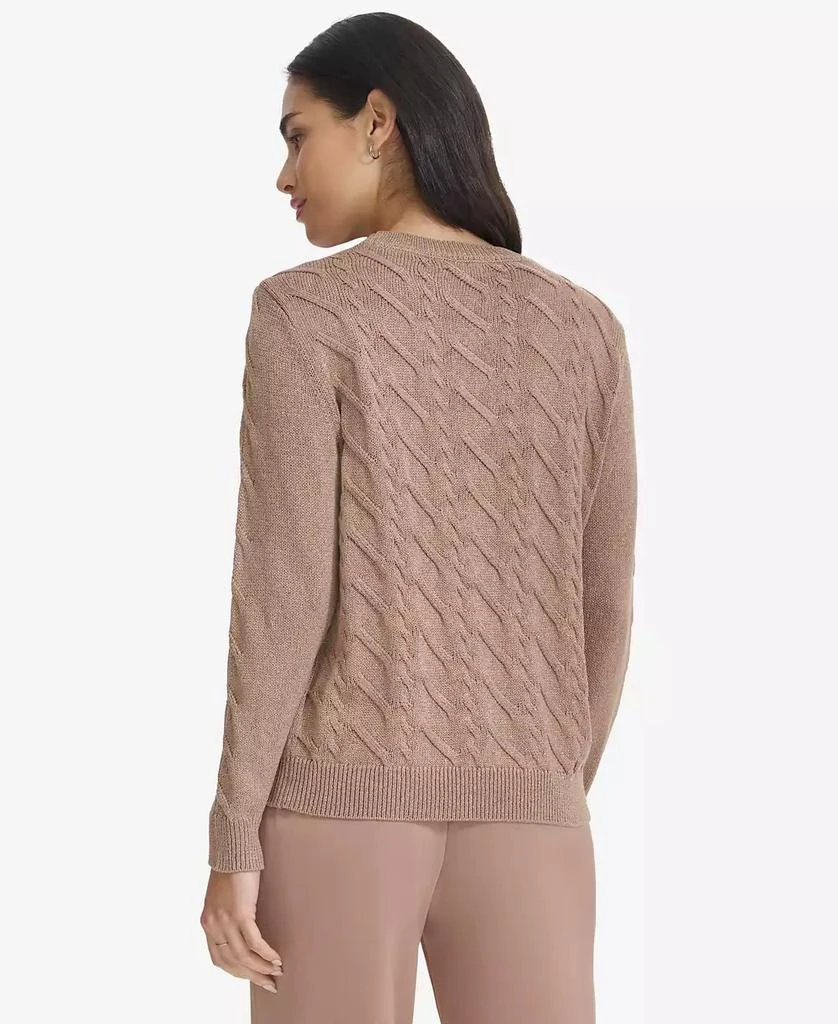 Calvin Klein Women's Metallic Cable-Knit Sweater 2