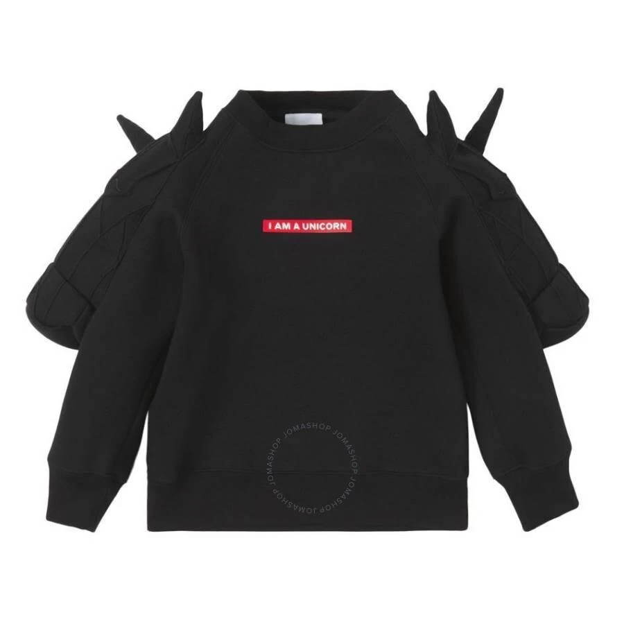 Burberry Kids Black Cotton 3D Unicorn Sweatshirt 1