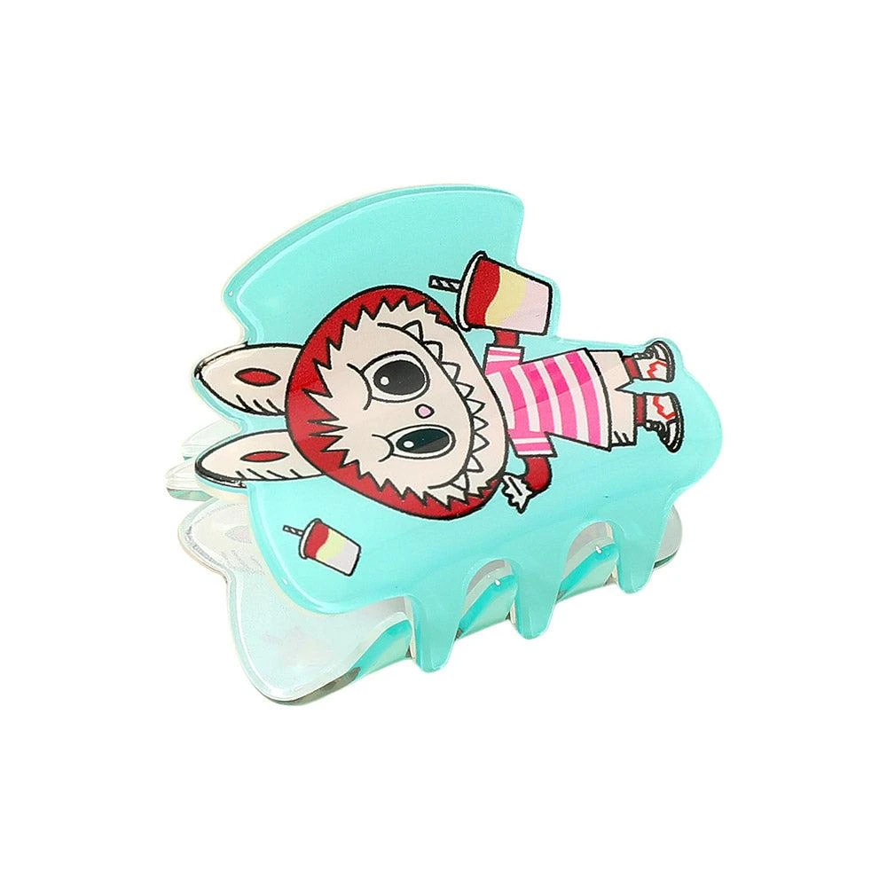 FASHNZFAB 12PCS - Monster Bunny Printed Hair Claw Clips 5