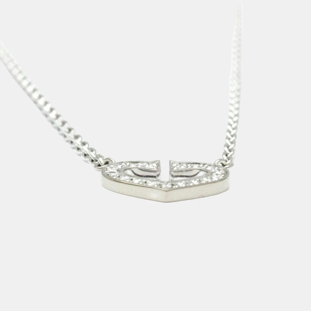 Cartier Cartier 18K White Gold and Diamond C De Cartier Heart Pendant Necklace 6