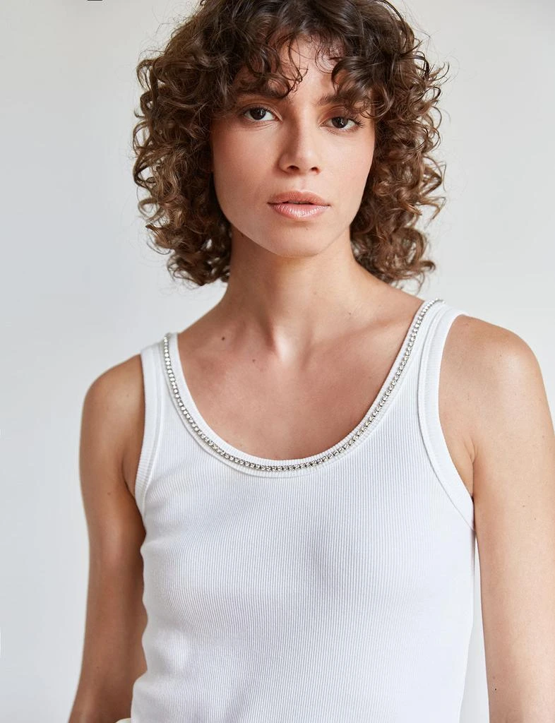 Pixie Market Diamond Neckline White Tank 1