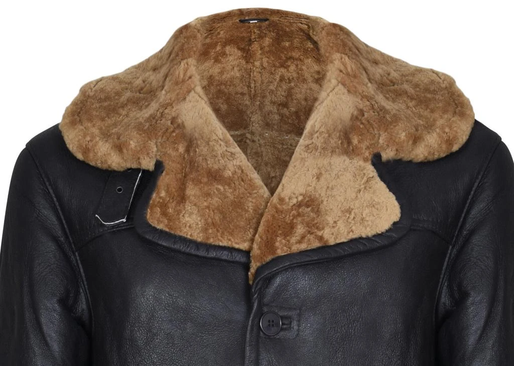 Infinity Leather Mens Warm Shearling Sheepskin Crombie Coat-Cologne 4