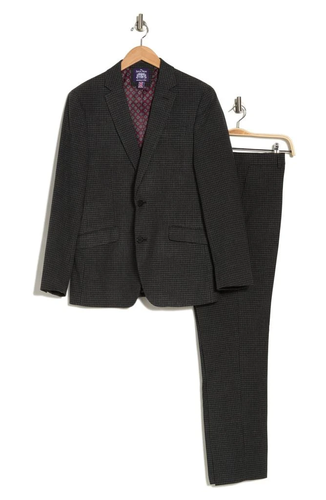 SAVILE ROW CO Gray Check Notch Lapel Two-Piece Suit Set 6
