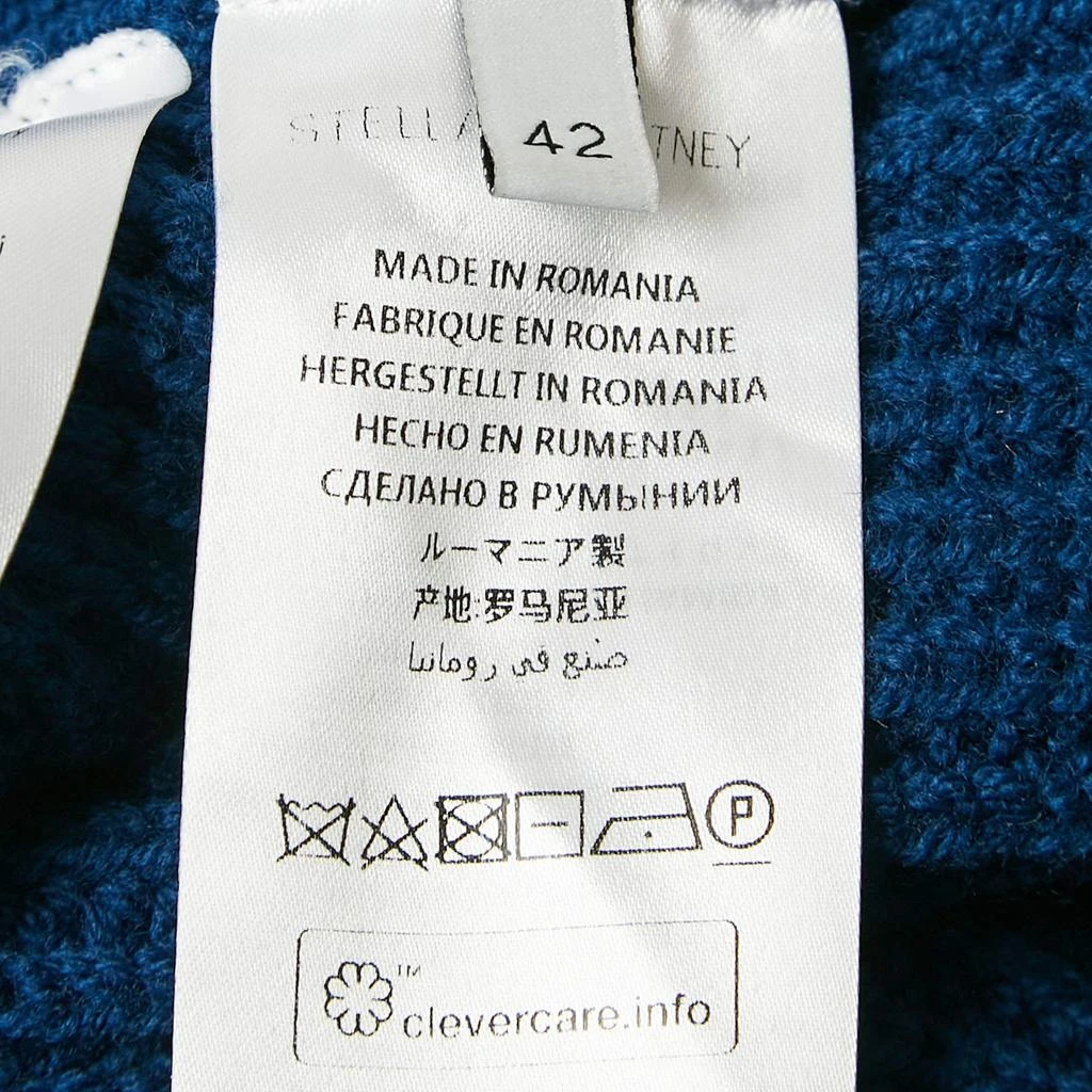 Stella McCartney Stella McCartney Blue Rib Knit Asymmetrical Button Oversized Sweater M 5