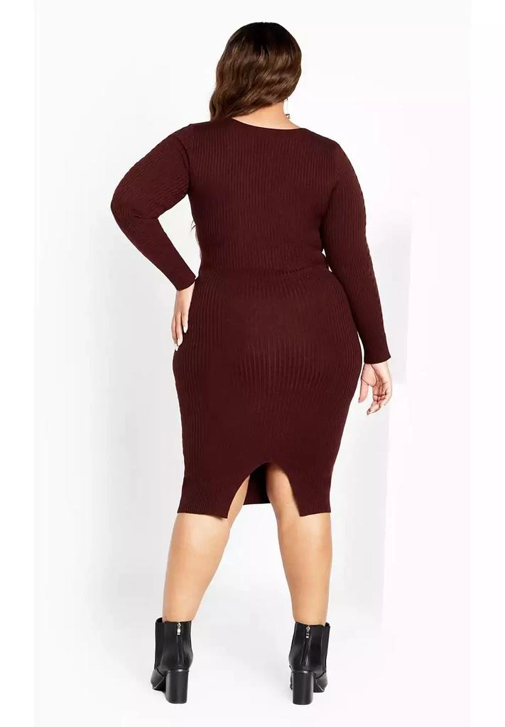 Avenue Women's Plus Size Riley Sweater Dress - Cabernet